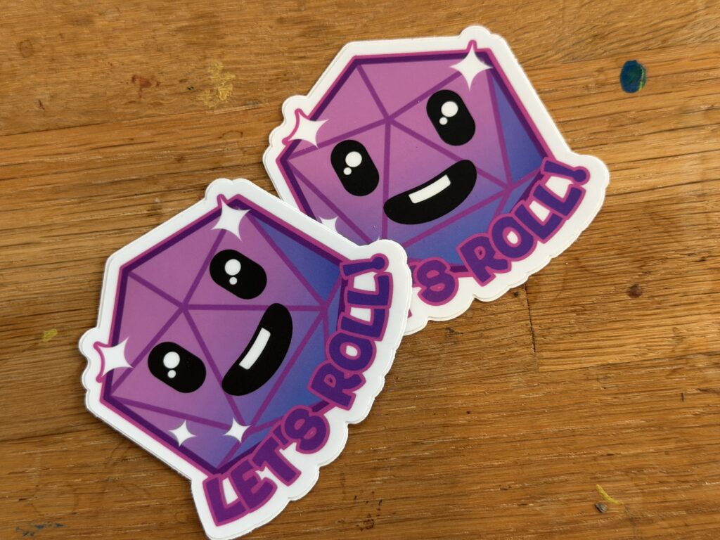 Let's Roll - Silly Goofball D20 D&D Sticker