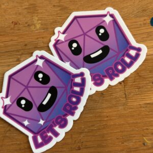 Let's Roll - Silly Goofball D20 D&D Sticker