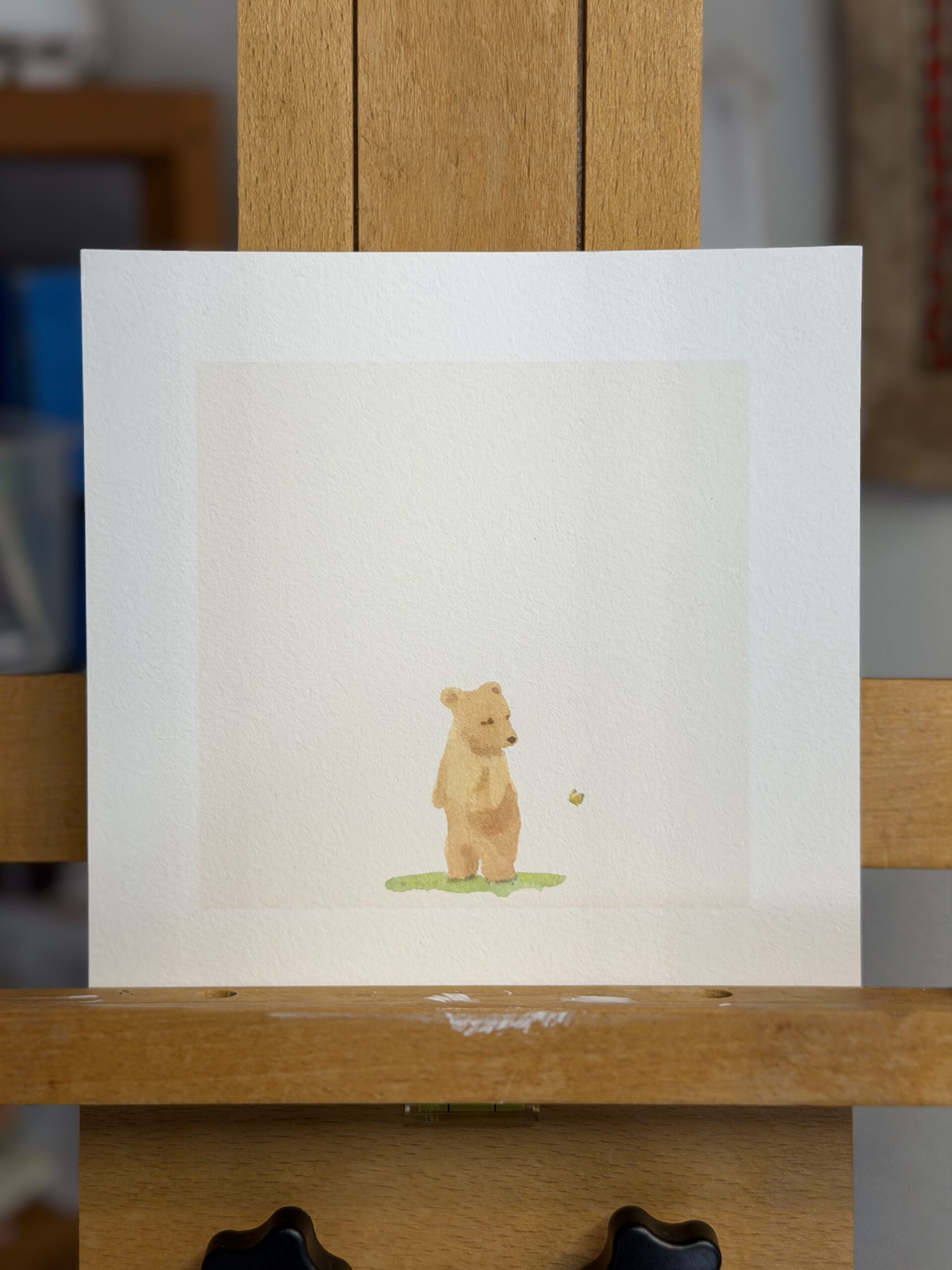 Curious Bear Watercolor Print
