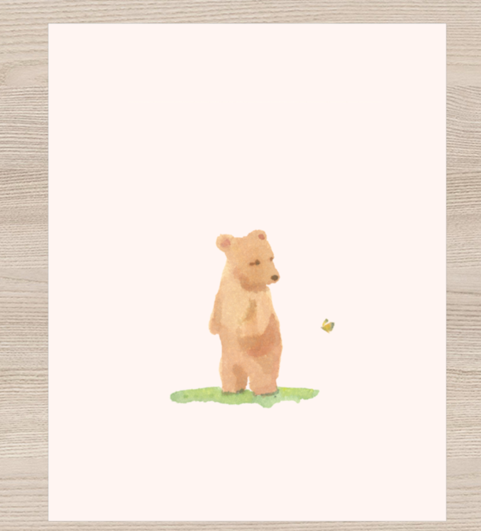Curious Bear Watercolor Print - Image 4